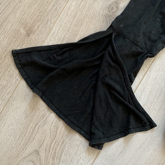 Anthropologie Deletta Side Tie V-Neck Long Sleeve Blouse Black Medium - Picture 3 of 6